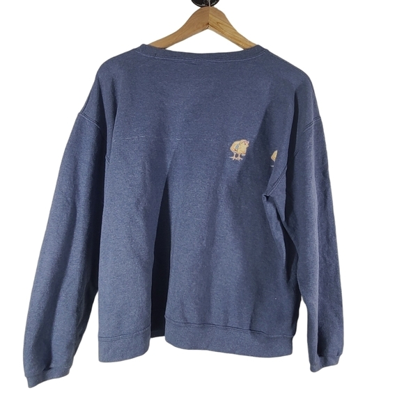 Vintage HANES Premium Sweatshirt Large Blue Just beachin' Florida - Picture 2 of 5